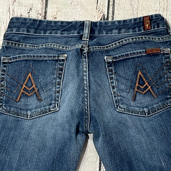 Women's 7 For All Mankind "A Pocket" Denim Blue Jeans Made In USA Pants - Picture 7 of 15